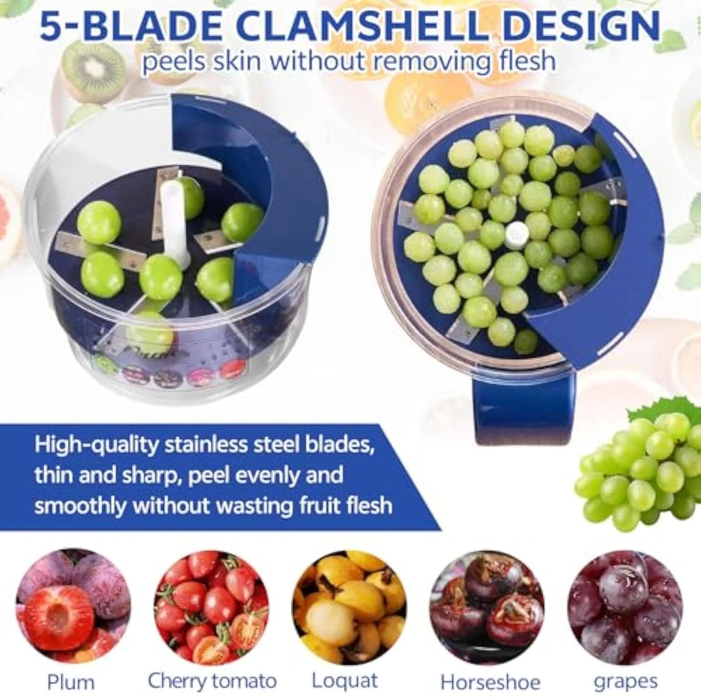 Electric Grape Peeling Machine, Automatic Small Fruit Garlic Peeler Machine Cherry Tomato Garlics Peeler Skin Remover Tool